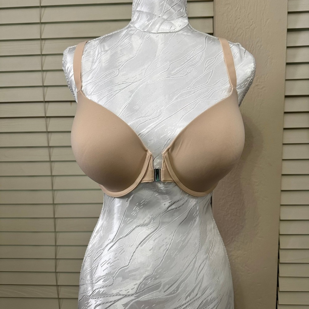 Delimira Front Closure‎ Bra Womens 36D Beige Seamless Underwire W691 NEW